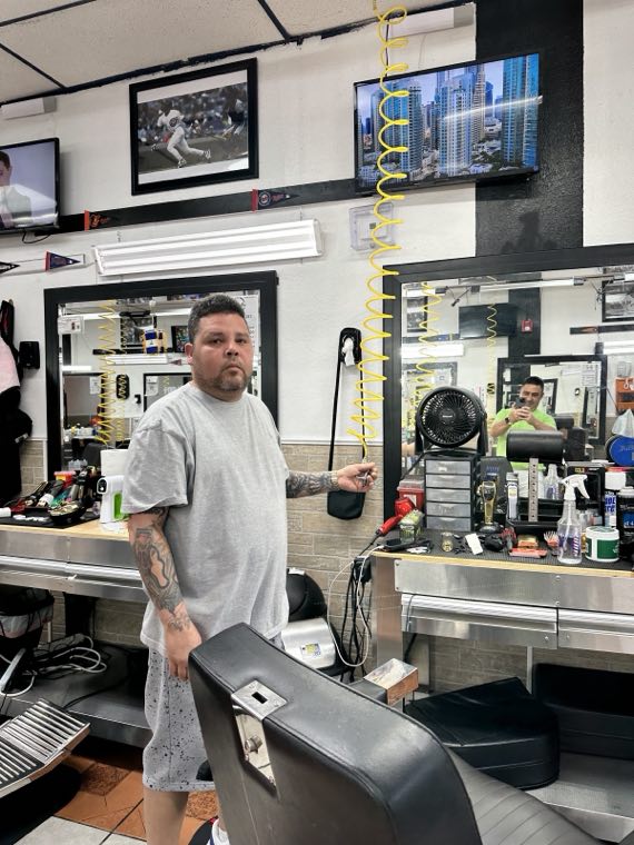 Barber stations and mirrors inside NJ Barbershop